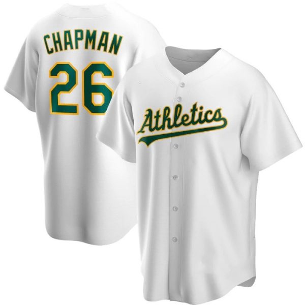 2020 MLB Oakland Athletics #26 Matt Chapman White Home Replica Baseball Jerseys