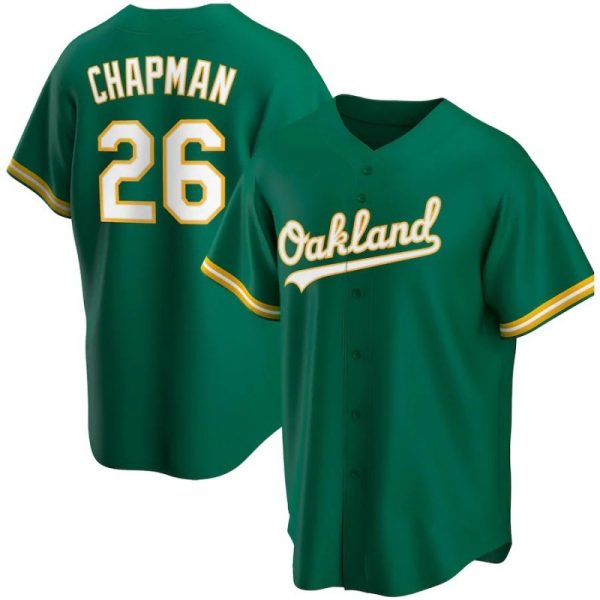 2020 MLB Oakland Athletics #26 Matt Chapman Green Alternate Replica Baseball Jerseys