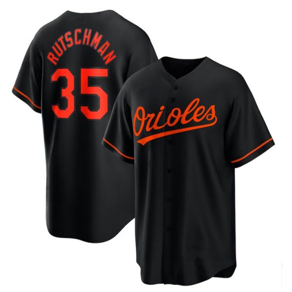 Baltimore Orioles #35 Adley Rutschman Black Alternate Replica Player Baseball Jerseys