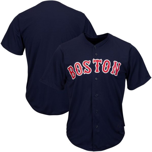 Jersey Custom Boston Red Sox Dark Blue Replica Baseball Player Jerseys