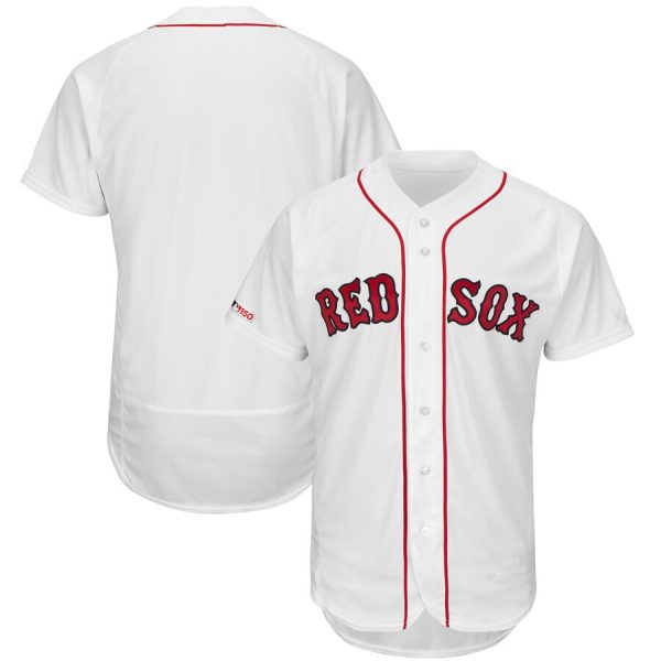 Custom Boston Red Sox White Home Replica Custom Baseball Jersey