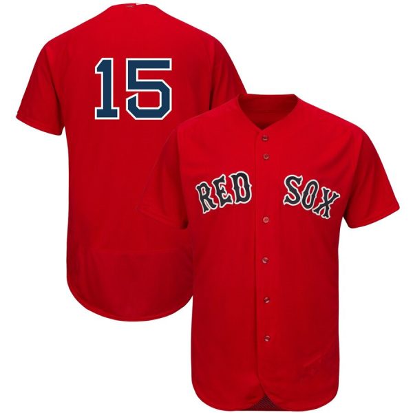 #15 Dustin Luis Pedroia Boston Red Sox Red Replica Baseball Player Jerseys