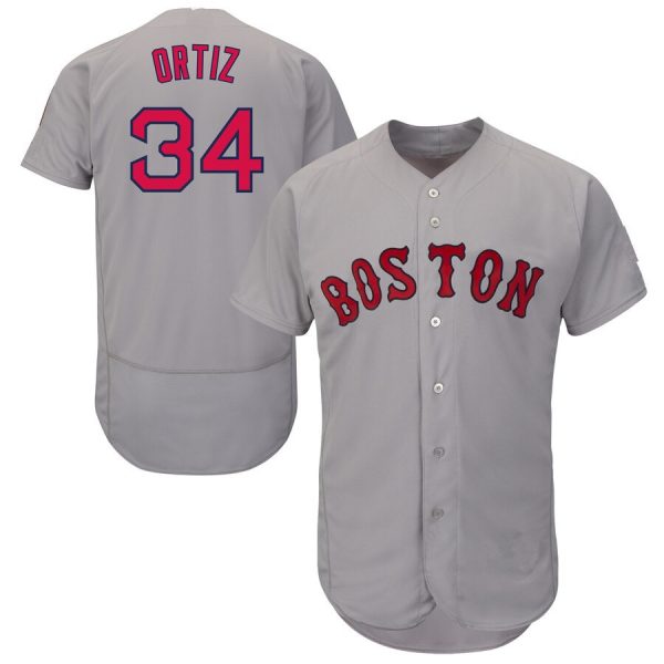 Boston Red Sox #34 David Ortiz Grey Replica Baseball Player Jerseys