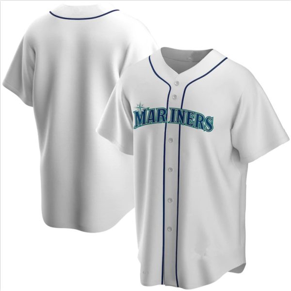 Custom Seattle Mariners White Home Replica Baseball Player Jerseys