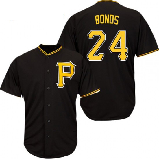 Pittsburgh Pirates #24 Bonos Black Replica Player Baseball Jerseys