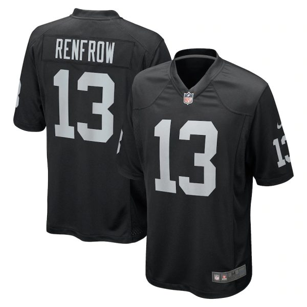 Las Vegas Raiders #13 Hunter Renfrow Black Game Replica Stitched American Football Player Jerseys