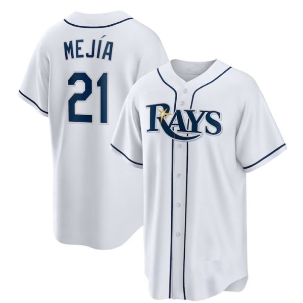 Tampa Bay Rays #21 Francisco Mejía White Home Replica Baseball Player Jerseys