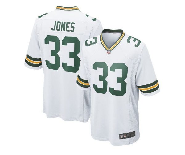 Green Bay Packers #33 Aaron Jones White Game Replica Stitched American Football Player Jerseys