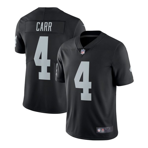 Las Vegas Raiders #4 Derek Carr Black Game Replica Stitched American Football Player Jerseys