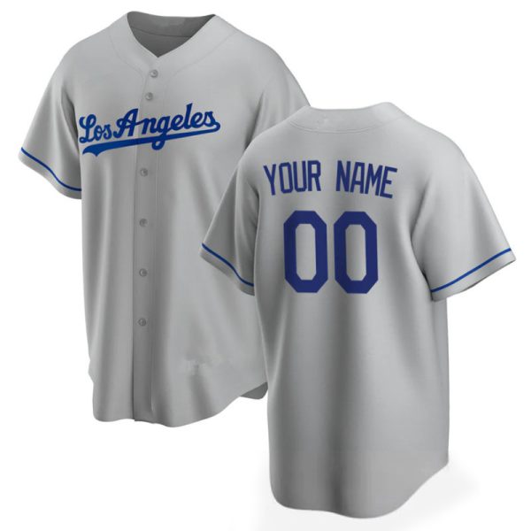 Custom Los Angeles Dodgers Gray Replica Player Name Baseball Jerseys