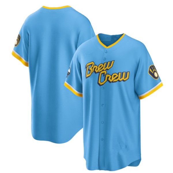 Milwaukee Brewers Blank Powder Blue 2022 City Replica Team Baseball Jerseys