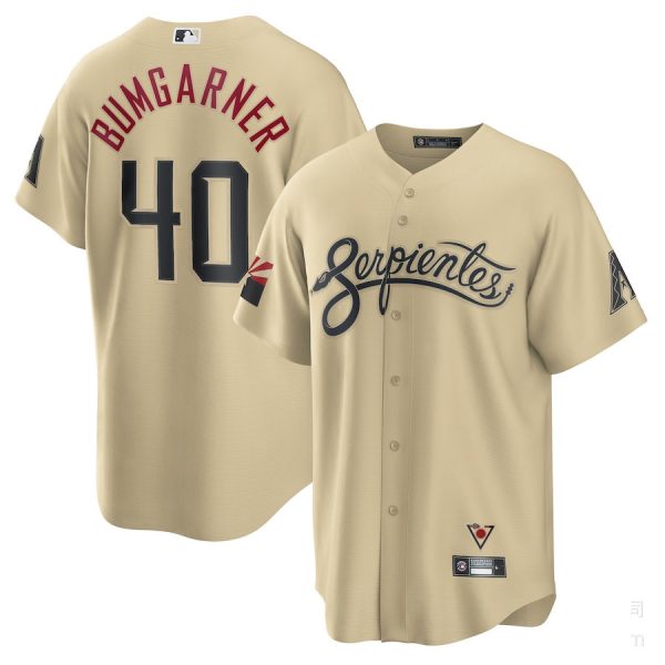 Arizona Diamondbacks #40 Madison Bumgarner City Version Beige Replica Player Baseball Jerseys