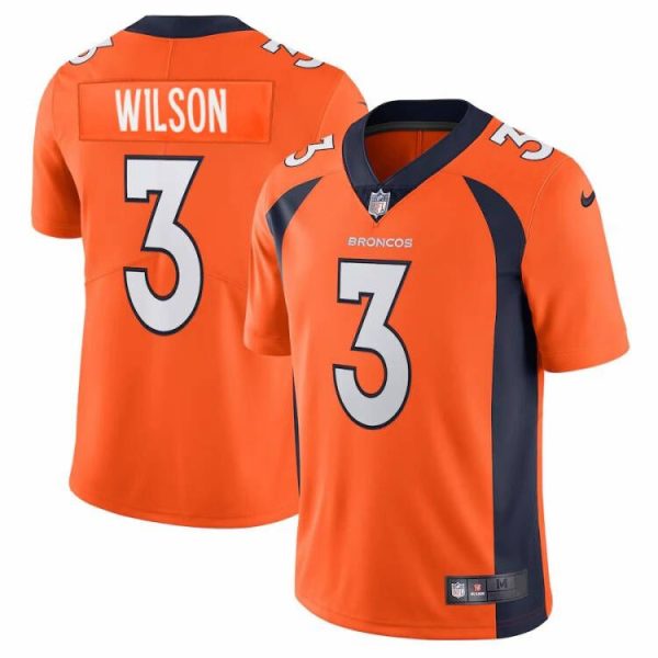 Denver Broncos #3 Russell Wilson Orange Game Replica Stitched American Football Player Jerseys