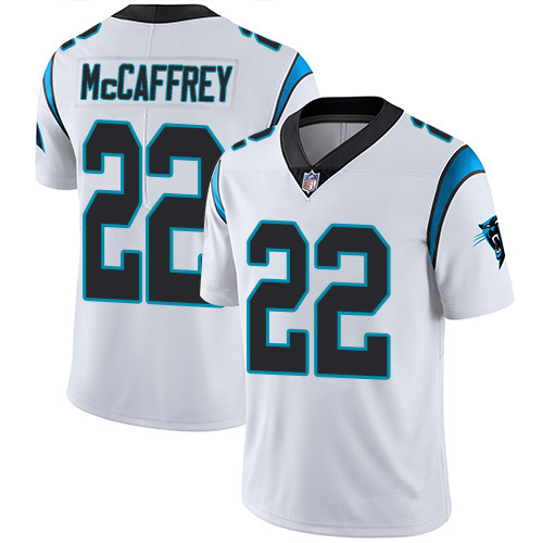 Carolina Panthers #22 Christian McCaffrey White Game Replica Stitched American Football Player Jerseys