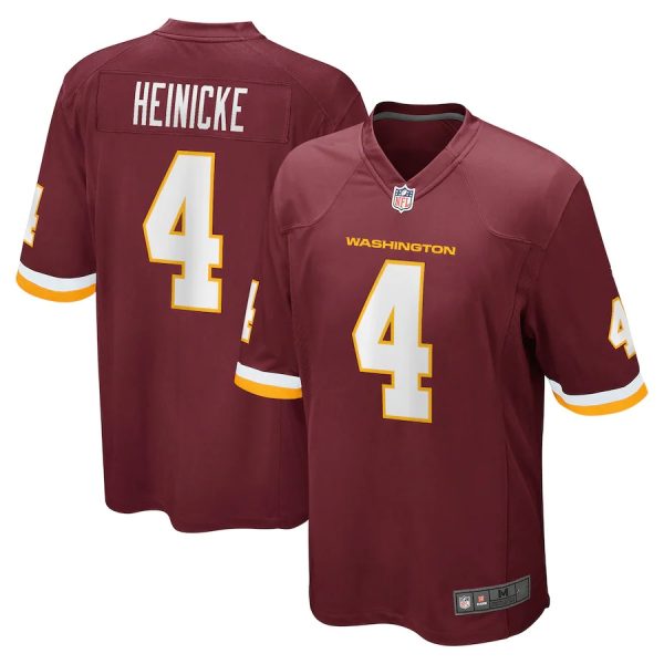 Washington Commanders #4 Taylor Heinicke Burgundy Game Replica Stitched American Football Player Jerseys