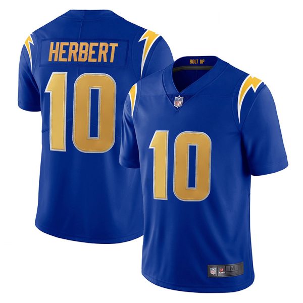 Los Angeles Chargers #10 Justin Herbert Royal Game Replica Stitched American Football Player Jerseys