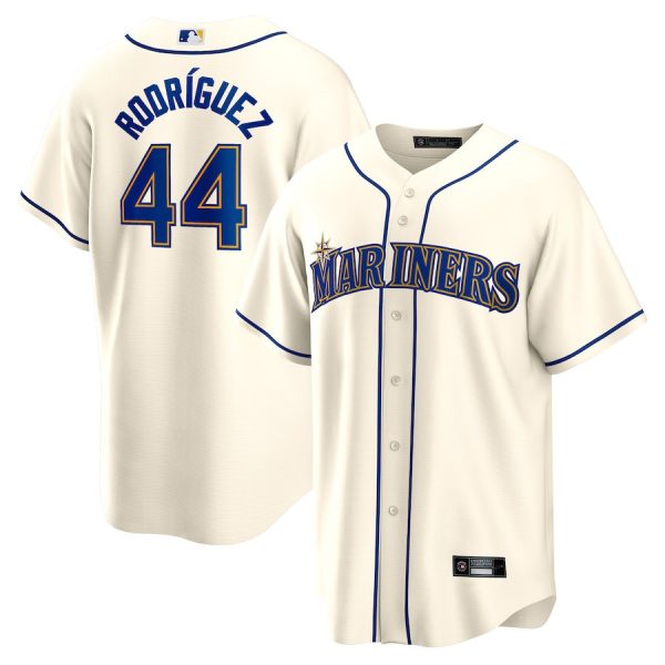 #44 Julio Rodriguez Seattle Mariners Cream Alternate Replica Baseball Player Jerseys