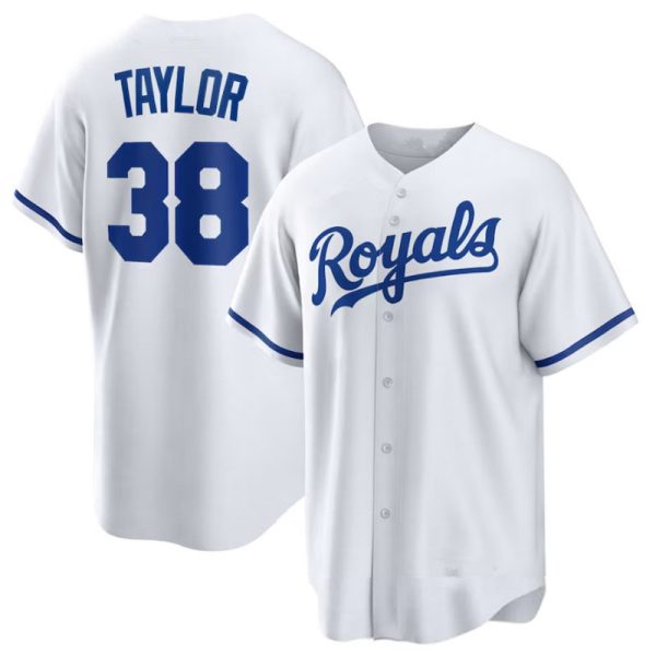 Kansas City Royals #38 Josh Taylor White Home Replica Baseball Player Jerseys