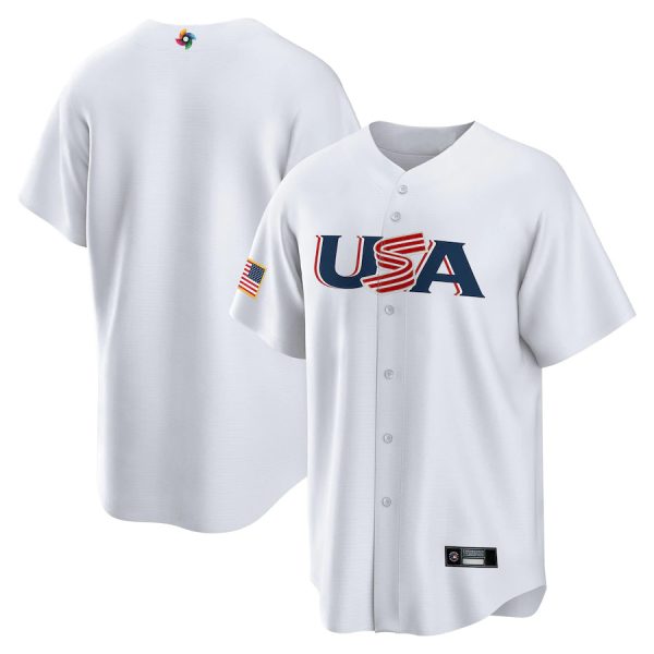 USA 2023 World Baseball Classic Custom Jerseys White Replica Player Baseball Jerseys