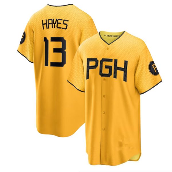 Pittsburgh Pirates #13 Ke'Bryan Hayes 2023 City Gold Replica Player Baseball Jerseys