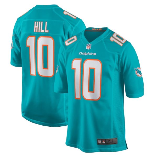 Miami Dolphins #10 Tyreek Hill Aqua Game Replica Stitched American Football Player Jerseys