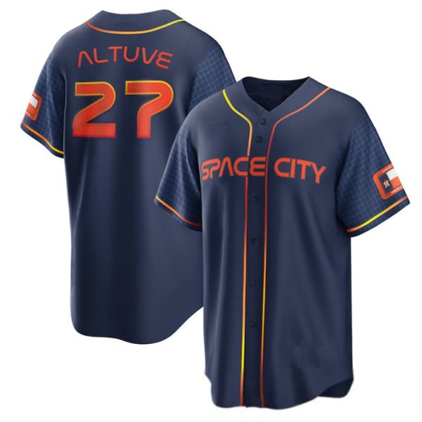 Houston Astros #27 Jose Altuve Navy 2022 Space City Replica Baseball Jerseys