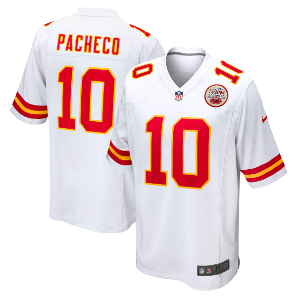 Kansas City Chiefs #10 Isiah Pacheco White Game Replica Stitched American Football Player Jerseys