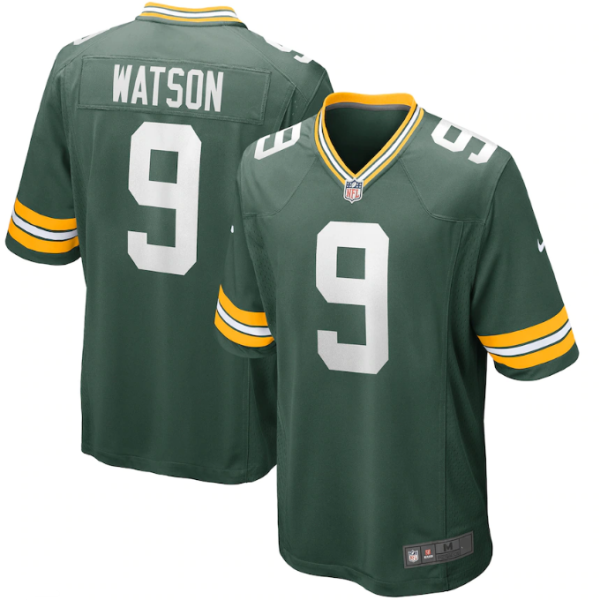 Green Bay Packers #9 Christian Watson Green Game Replica Stitched American Football Player Jerseys