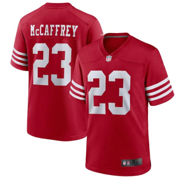 San Francisco 49ers #23 Christian McCaffre Red Game Replica Stitched American Football Player Jerseys