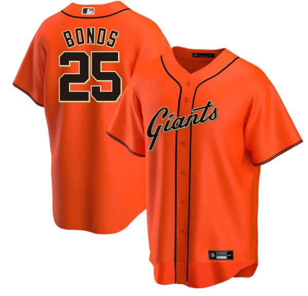 San Francisco Giants #25 Barry Bonds Orange Alternate Replica Baseball Player Jerseys