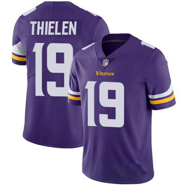 Minnesota Vikings #19 Adam Thielen Purple Replica Stitched American Football Jerseys