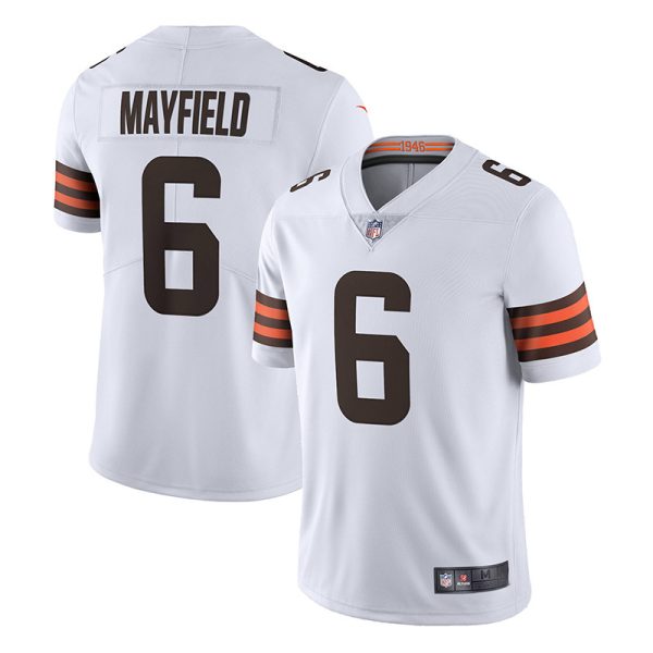 Cleveland Browns #6 Baker Mayfield White Game Replica Stitched American Football Player Jerseys