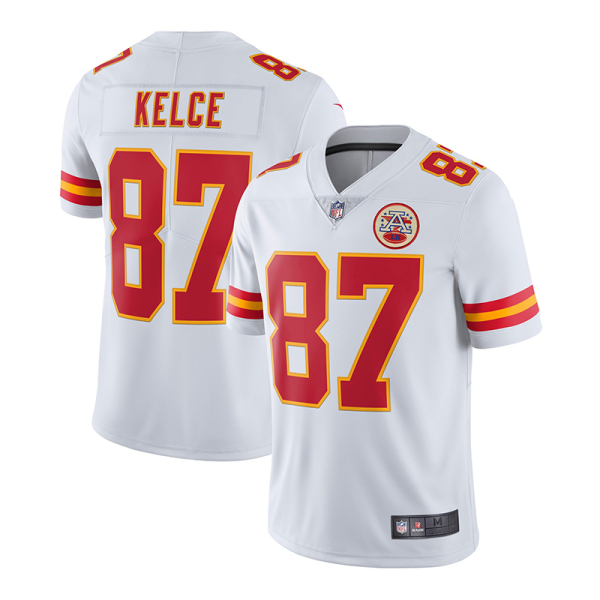 Kansas City Chiefs #87 Travis Kelce White Game Replica Stitched American Football Player Jerseys