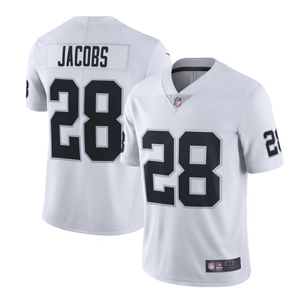 Las Vegas Raiders #28 Josh Jacobs White Game Replica Stitched American Football Player Jerseys