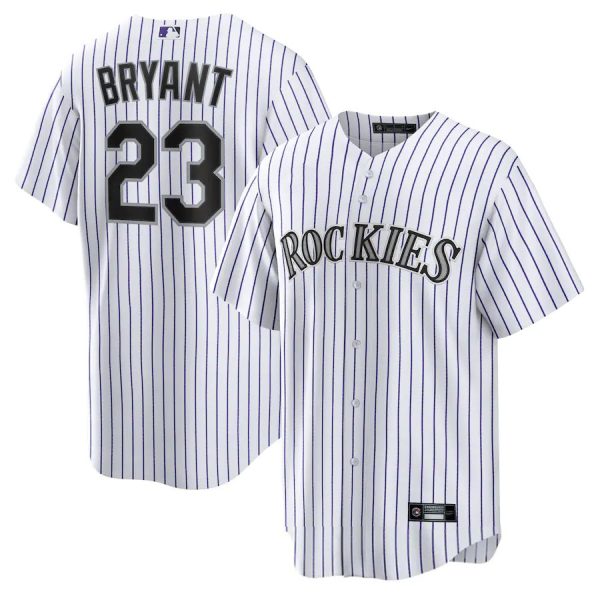 Colorado Rockies #23 Kris Bryant White Home Replica Baseball Player Jerseys