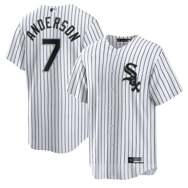 Chicago White Sox Blank 7# Tim Anderson White Home Replica Player Baseball Jerseys