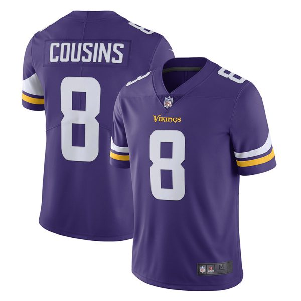 Minnesota Vikings #8 Kirk Cousins Purple Replica Stitched American Football Jerseys