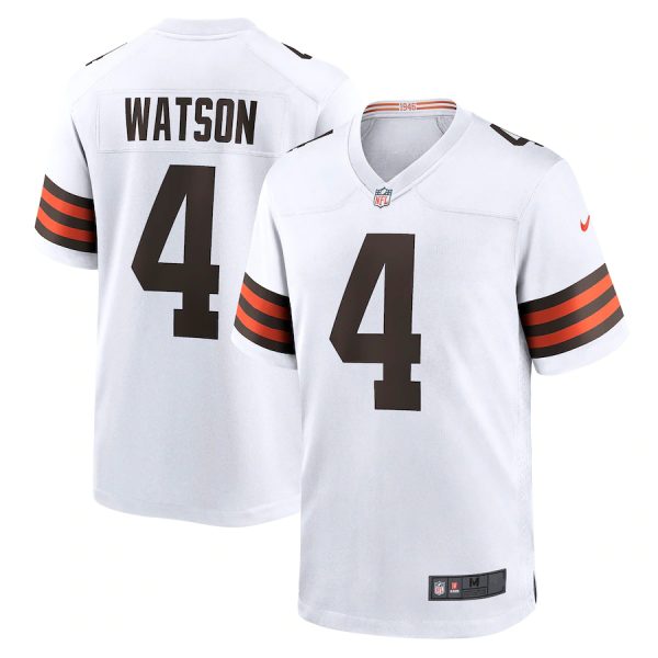 Cleveland Browns #4 Deshaun Watson White Game Replica Stitched American Football Player Jerseys