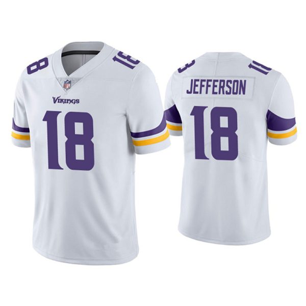 Minnesota Vikings #18 Justin Jefferson Replica White Stitched American Football Jerseys