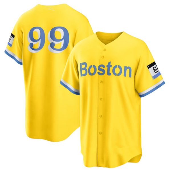 Boston Red Sox #99 Alex Verdugo Yellow City Connect Replica Player Jerseys