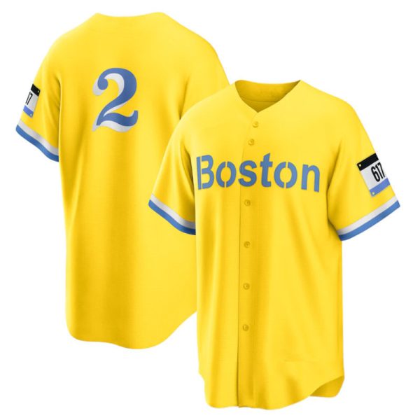 Boston Red Sox #2 Xander Bogaerts Yellow City Connect Replica Player Jerseys