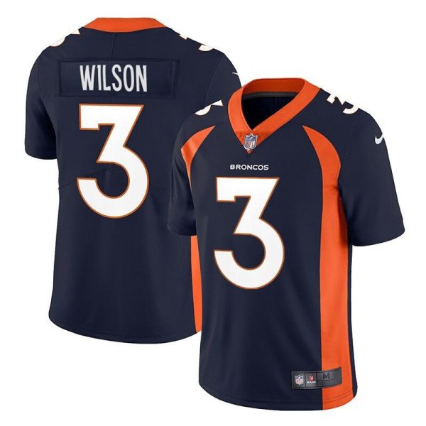 Denver Broncos #3 Russell Wilson Navy Blue Game Replica Stitched American Football Player Jerseys