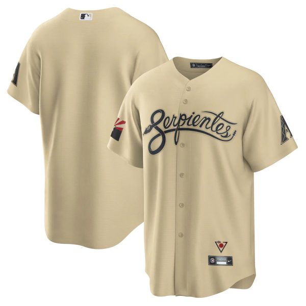 Arizona Diamondbacks Blank City Version Beige Replica Player Baseball Jerseys