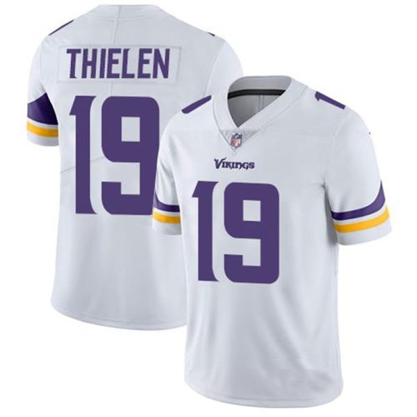 #19 Adam Thielen Minnesota Vikings White Replica Stitched American Football Jerseys