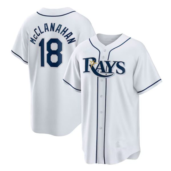 Tampa Bay Rays #18 Shane McClanahan White Home Replica Baseball Player Jerseys