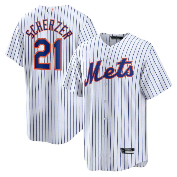 New York Mets #21 Max Scherzer White Home Replica Baseball Jerseys