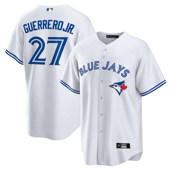 Blue Jays #27 Vladimir Guerrero Jr. White Home Replica Baseball Player Jerseys