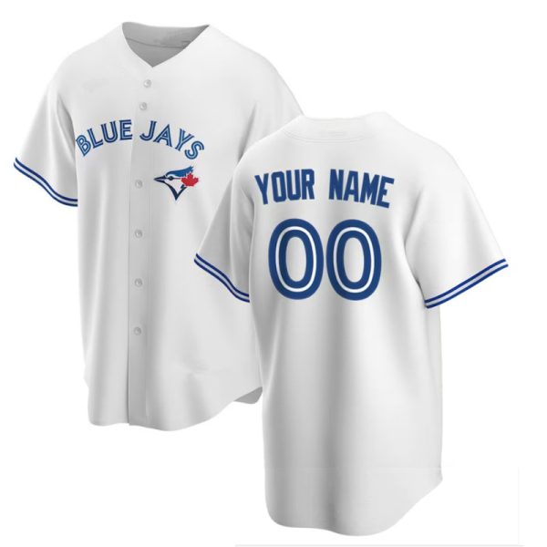 Toronto Blue Jays Custom White Home Alternate Replica Baseball Player Jerseys