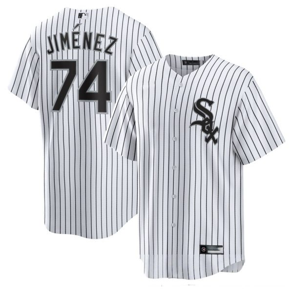 Chicago White Sox Blank 74# Eloy Jimenez White Home Replica Player Baseball Jerseys