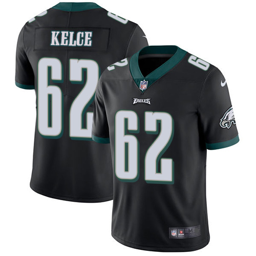 Philadelphia Eagles #62 Jason Kelce Black Game Replica Stitched American Football Player Jerseys